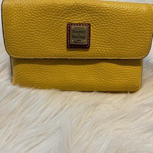 Dooney & Bourke Pebble Leather Wristlet Yellow